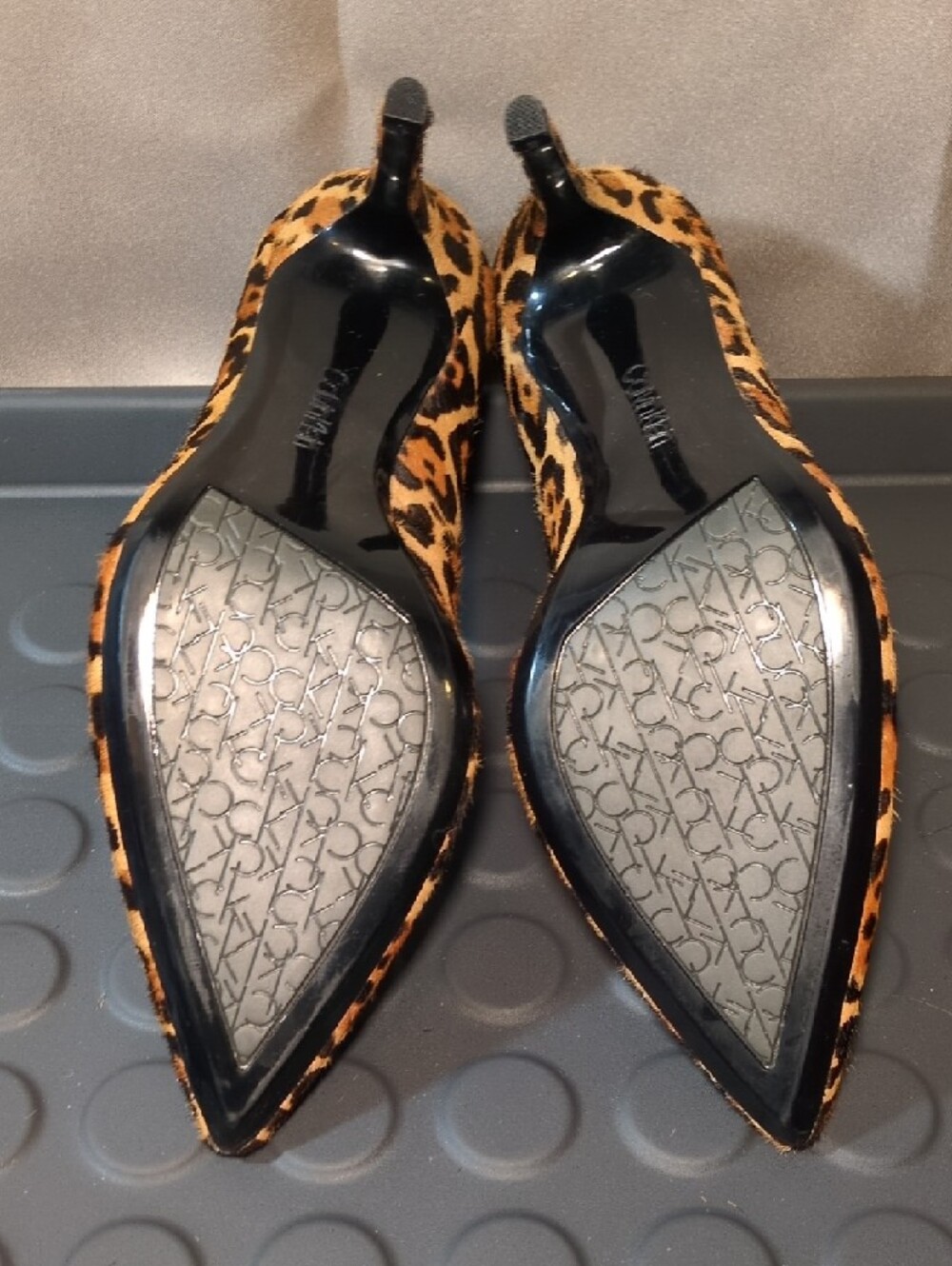 Calvin Klein Leopard-Print Pointed Toe Stilettos - Tan & Black - Picture 9 of 9